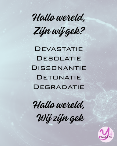 Ysparks Hallo wereld